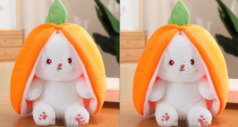 Wanghong Cute Transforms Into Strawberry Rabbit Doll Plush Toy