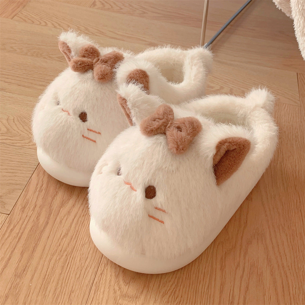 Cute Girl Heart Cartoon Cat Cotton Slippers