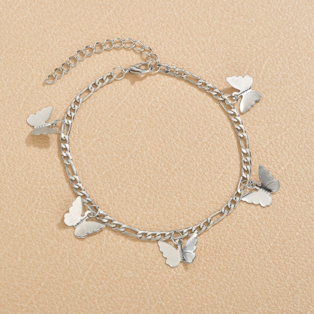 European And American Summer Beach Hollow Butterfly Pendant Anklet