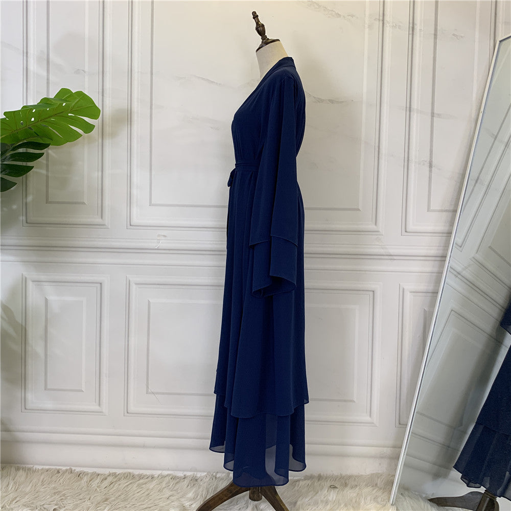 Fashionable Muslim Cardigan Chiffon Robe