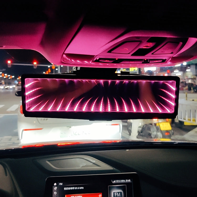 Inside The Car JDM Large Field Of Vision Abyss LED Luminous Lights Creative Rearview Mirror