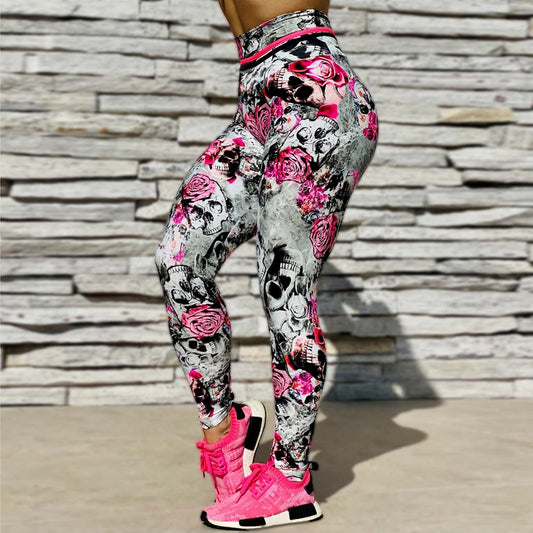 Yoga Clothing Sports Fitness Jacquard High Waist Peach Hip Lift
