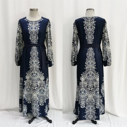 Middle East Arab Muslim Printed Dress