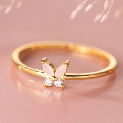 S925 Silver Korean Style Simple Rhinestone Ring