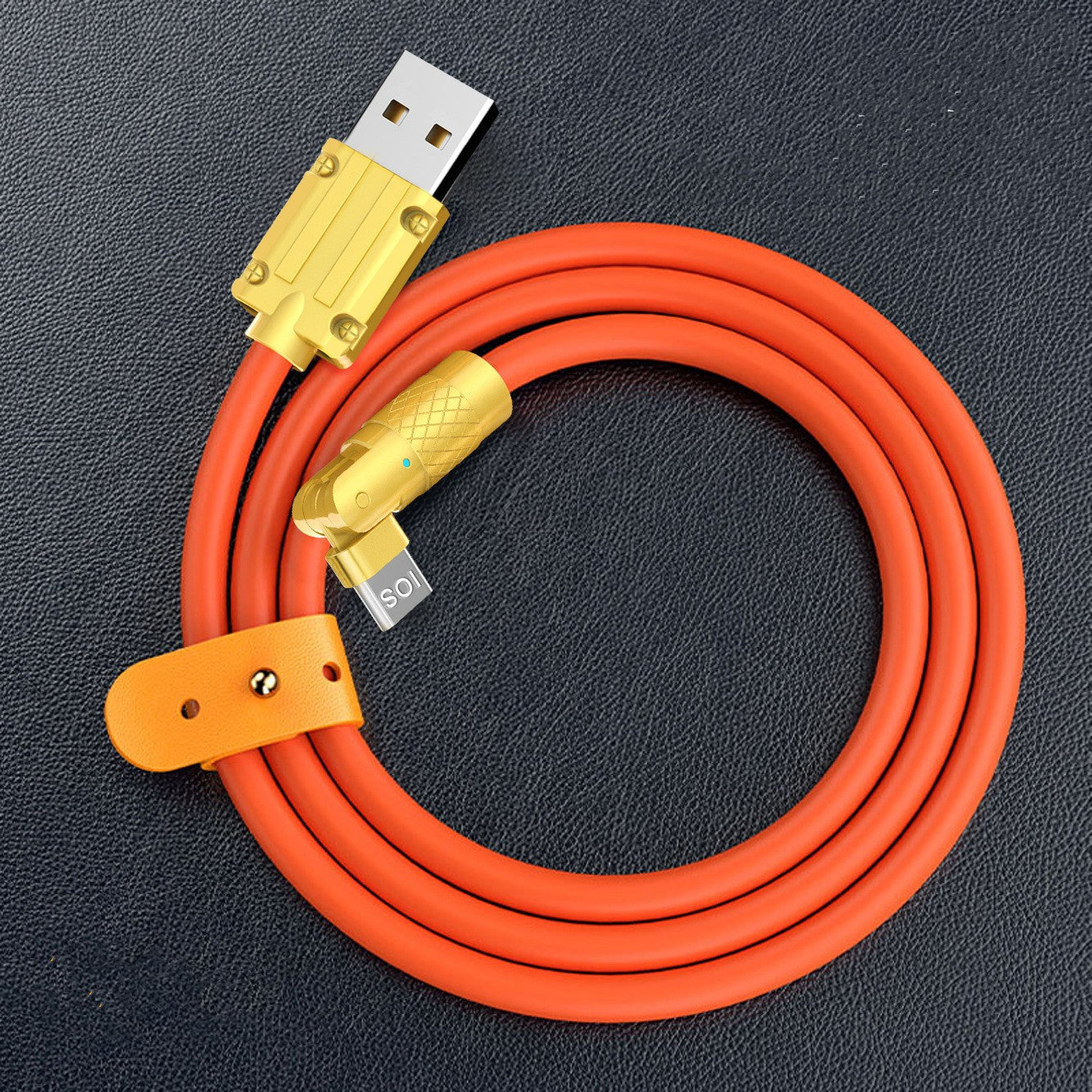 120W Fast Charge Data Cable 180 Degrees Rotary Elbow Zinc Alloy Silicone Wire