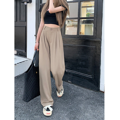 Straight High Waist Slimming Loose And Simple Casual Pants