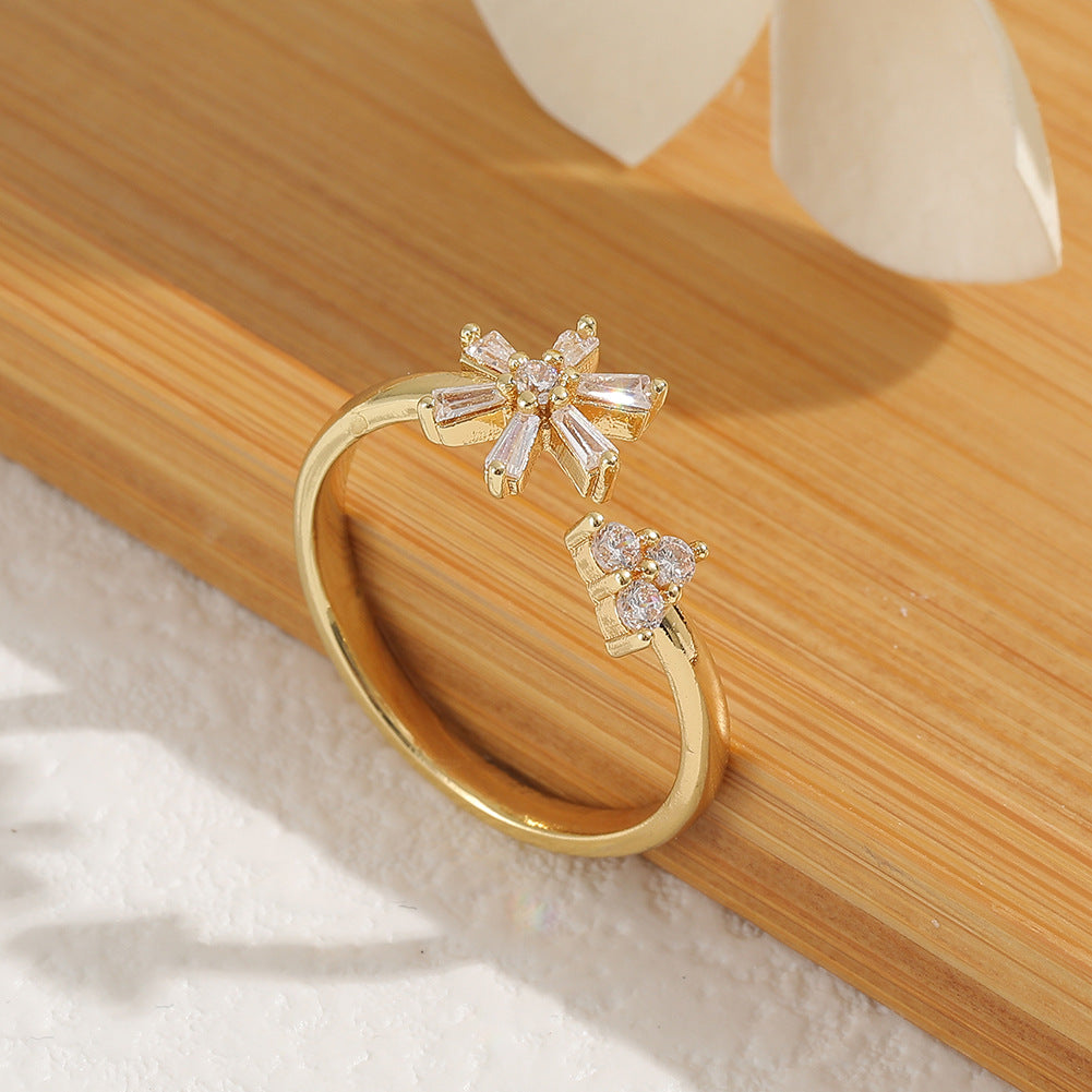 Women's Hand Jewelry Flower Light Luxury Design Ring