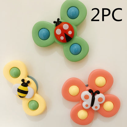 Kids Gyro Insect Sucker Spinner Rattle Bathroom Bath Toys Table Dinner Appease Toys for Baby Toddlers