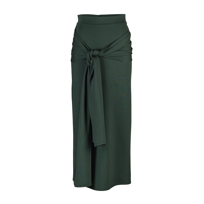 Women's Solid Color Muslim Hip Skirt