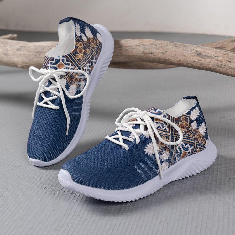 Summer New Flying Woven Stylish Flat Shoes Women