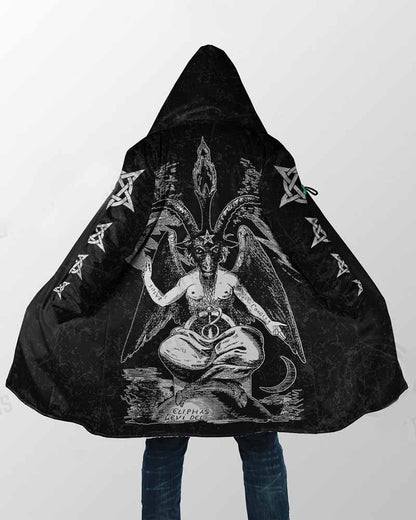 Digital Printing Stand Collar Zipper Hooded Cloak