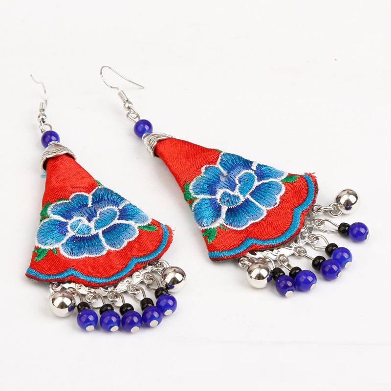 Ethnic Style Handmade Embroidery Earrings