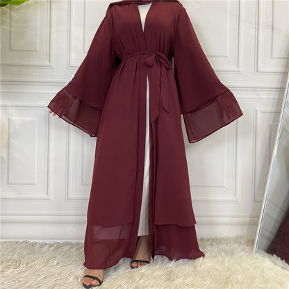 Fashionable Muslim Cardigan Chiffon Robe