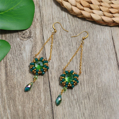 Handmade Weave Vintage Vacation Versatile Temperamental Earrings Women