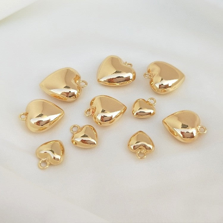 Real Gold Color-preserving Bright Heart Heart Shaped Pendant